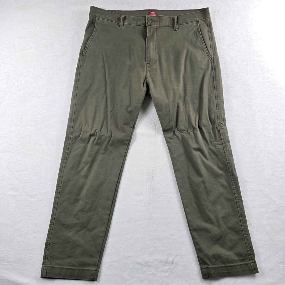 Levis XX Chino Standard Taper Pants Mens 36x30 Olive Green Water Less Cotton